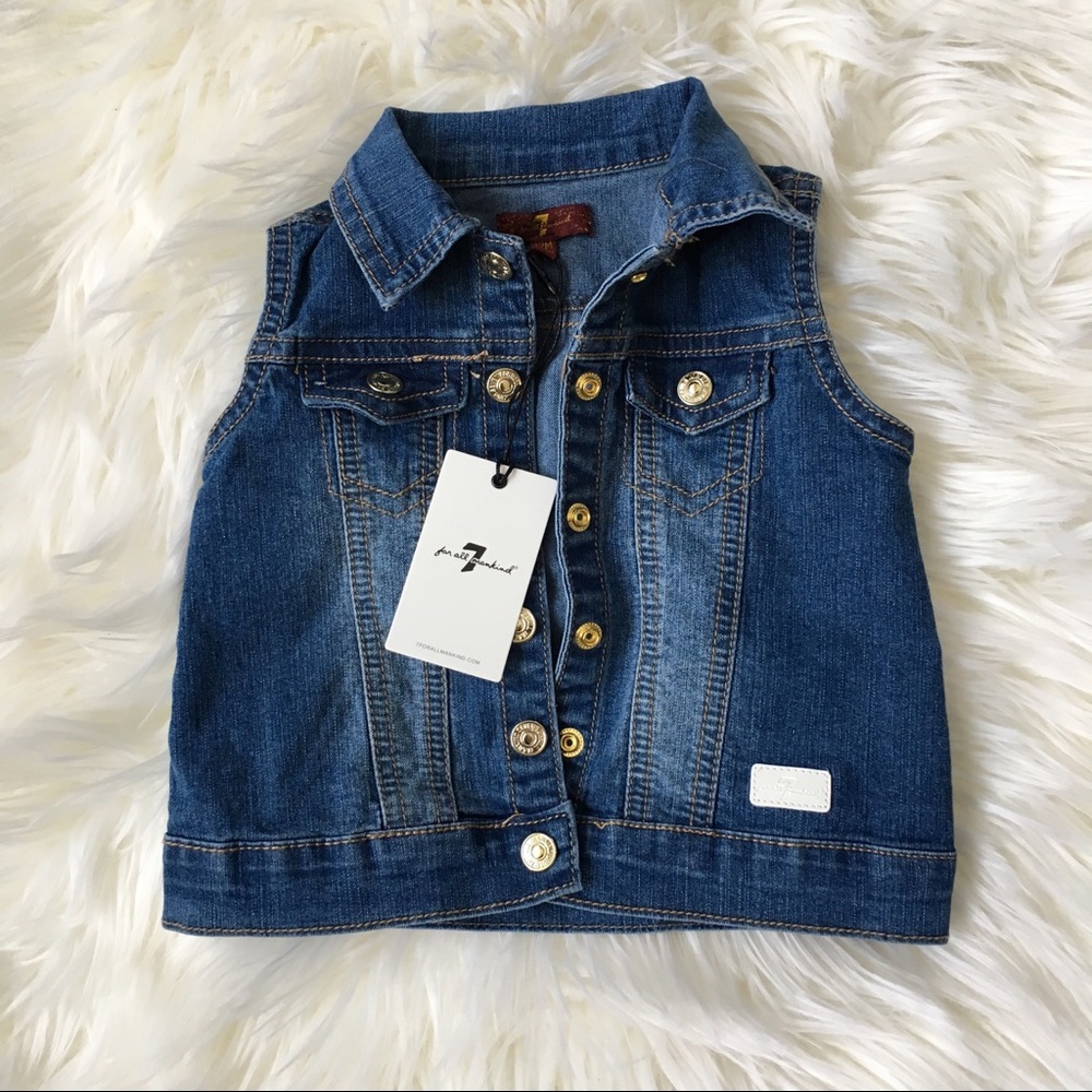 7 For All Mankind Girl’s denim vest 12 Months NWT